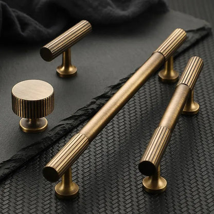 Fluted Antique Bronze Cabinet Bar Pulls - 3.75" to 8.8"