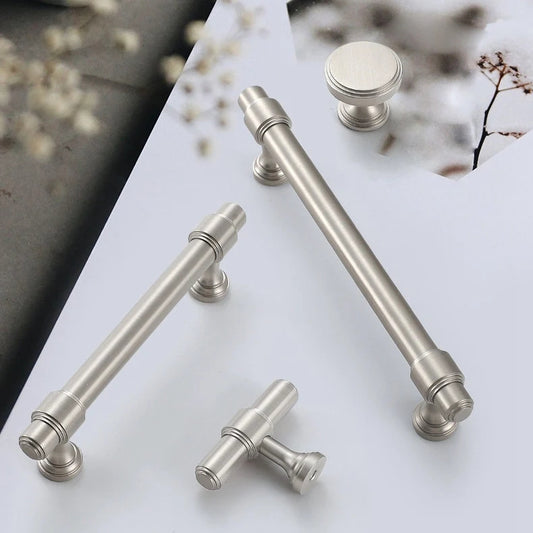 Minimalist Cabinet Bar Pulls, Solid Brass, Brushed Nickel, Modern Kitchen Hardware