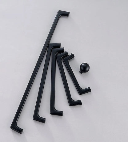 Black Cabinet Pulls and Knobs, Minimalism Kitchen Hardware