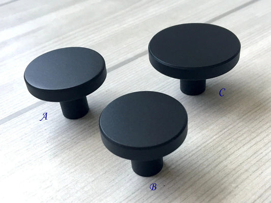 Circle Brass Knob, Round Drawer Pulls, Kitchen Hardware, Black Bronze Gold