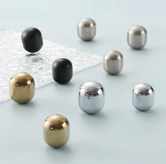 Brass Cylinder Cabinet Knob, Gold Chrome Nickel Black Bronze