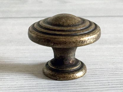 4" Antique Bronze Swing Bail Handle, Cabinet Knob & Drop Ring Pull