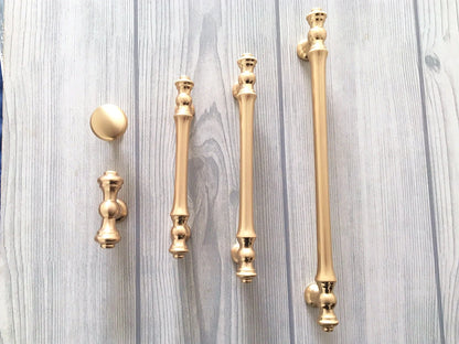 Brushed Gold Cabinet Pulls, Kitchen Hardware, 96 128 192 mm Centers