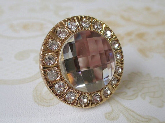 Gold Silver Glass Crystal Dresser Drawer Knob, Cabinet Pull, Shiny Clear Diamond Cut