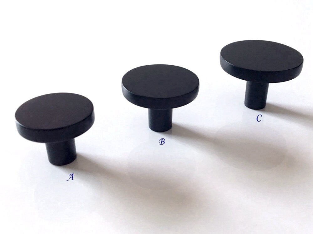 matte black circle knobs