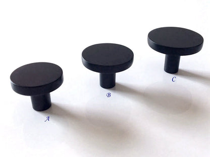 matte black circle knobs