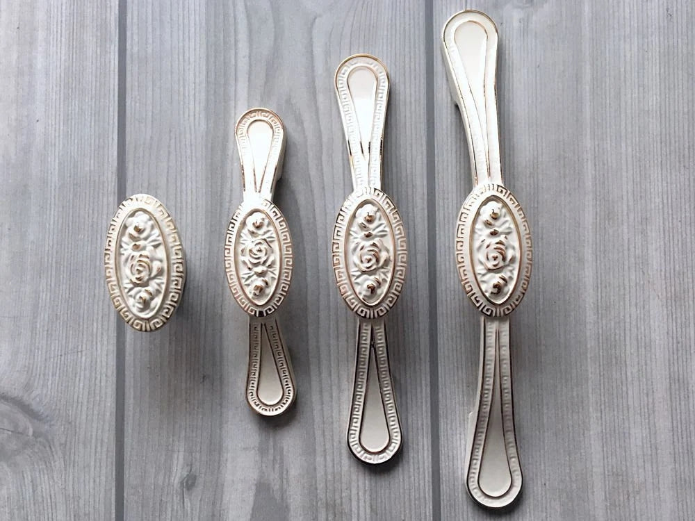 2.5" 3.75" 5" Creamy White Cabinet Handle, Zinc Alloy