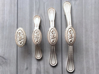 2.5" 3.75" 5" Creamy White Cabinet Handle, Zinc Alloy