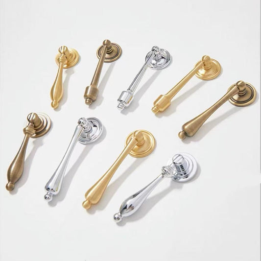 Brass Cabinet Teardrop Pull, Pendent Drawer Knob, Brushed Brass, Polished Chrome, Antique Bronze