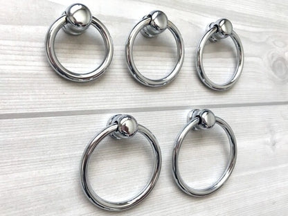 Polished Chrome Drop Ring Drawer Pulls