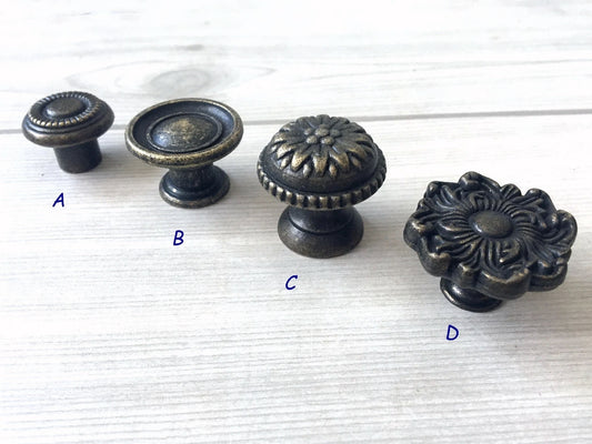 Drawer Knob Vintage Look Antique Bronze Drop Cabinet Pull Hardware