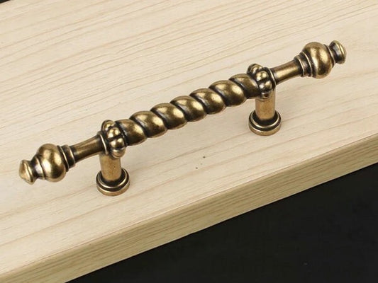 2-3/8" 3.75" Vintage Style Drawer Pull Handle Antique Bronze French Provincial Cabinet Hardware 60 96 mm Holes
