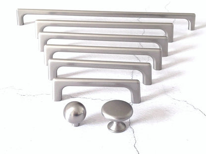 Nickel Cabinet Pull Handles, Modern Minimalism Kitchen Hardware