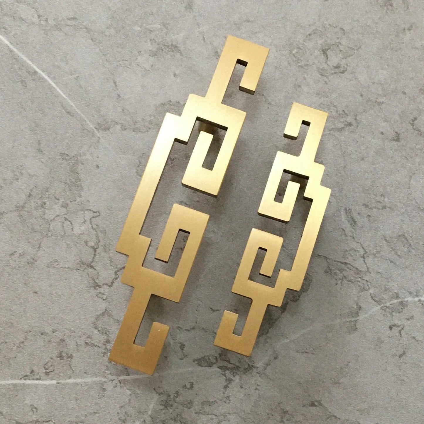 2" 2.75" Brass Greek Key Drawer Pull Handles - Oriental Style