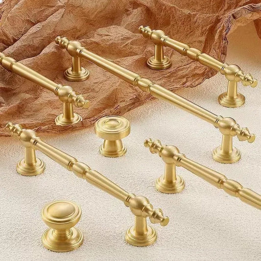 Brass Kitchen Cabinet Handle, European Style MCM Vanity Drawer Pull, Chrome Antique Bronze