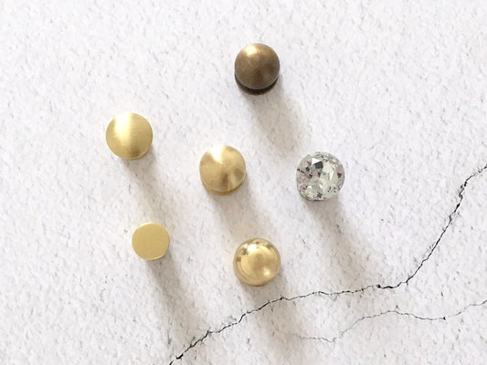 1/2" Dia Mini Drawer Pull, Brass Jewelry Box Knobs, Tiny Crystal Hardware