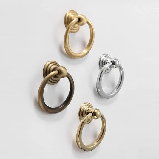 Brass Drop Ring Pulls - 4 Finishes | Classic Hardware
