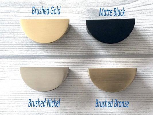 1.25" Centers Half Moon Drawer Pulls, Mid Century Modern MCM Kitchen Hardware
