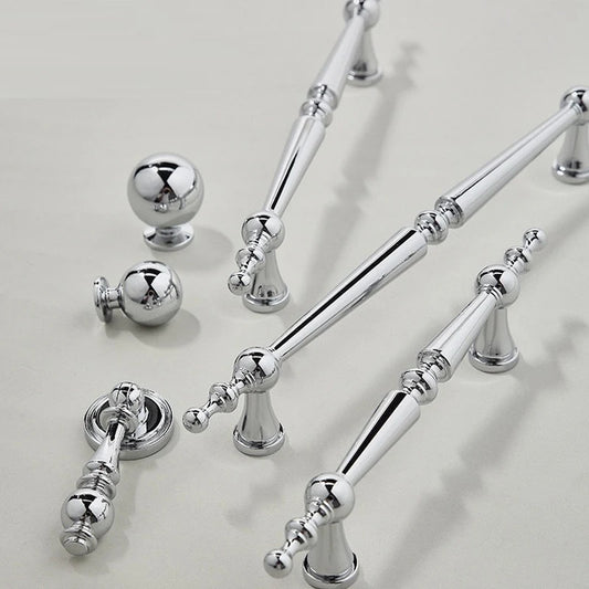Brass Cabinet Pull Handles, Polished Chrome, Contemporary Kitchen Hardware