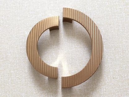 3.75" 5" Textured Half Circle Moon Cabinet Pull Handles, Gold Bronze, 96 128 mm Holes