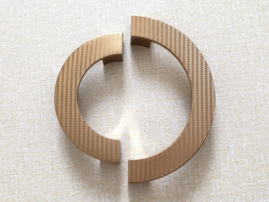 3.75" 5" Textured Half Circle Moon Cabinet Pull Handles, Gold Bronze, 96 128 mm Holes