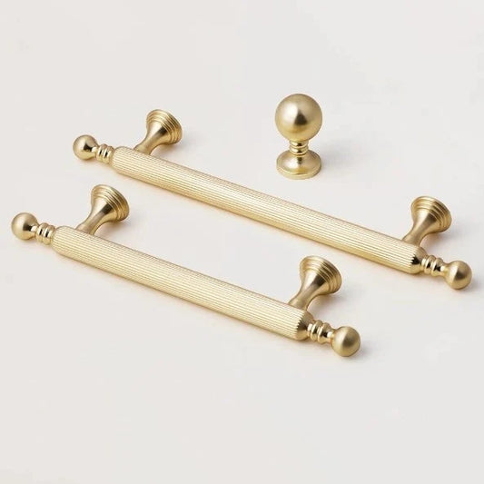 3.75" 5" 7.5" Brushed Gold Vanity Bar Handle & Drawer Knob, Classic Kitchen Hardware