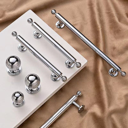 Beehive Brass Cabinet Pulls and Knobs, Polished Gold and Chrome, Luxurious