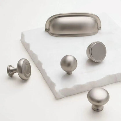Assorted Brushed Nickel Cabinet Door Knobs, Modern Drawer Pulls
