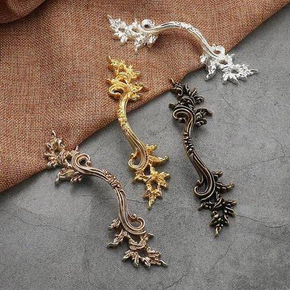 2.5" 3.75" C-C French Provincial Leafy Drawer Pulls, Antique Bronze Gold Silver, 64 96 mm Holes