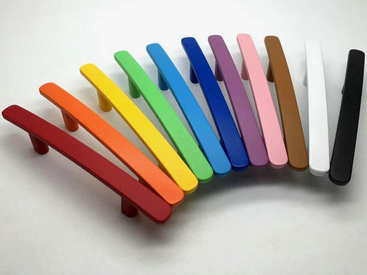 3" 3.75" 5" Colorful Drawer Pulls, Cabinet Bar Handles, Pink Red Orange Blue Green Yellow White Black