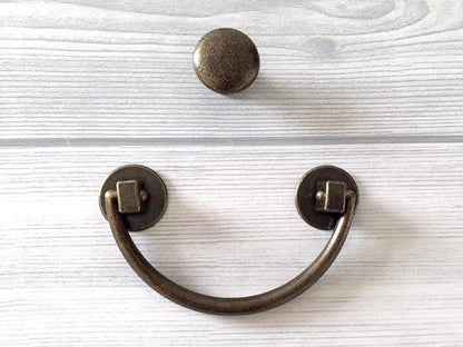 3" Drawer Pull Bail Drop Handles Antique Bronze 76 mm Centers | Lynns Hardware