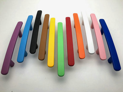 3" 3.75" 5" Colorful Drawer Pulls, Cabinet Bar Handles, Pink Red Orange Blue Green Yellow White Black