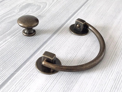 3" Drawer Pull Bail Drop Handles Antique Bronze 76 mm Centers | Lynns Hardware