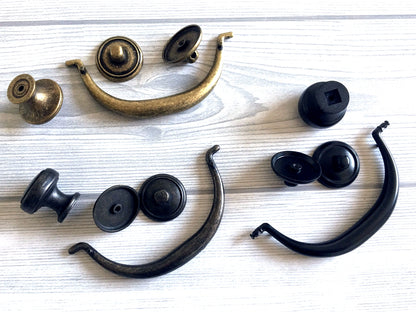 4.25" 4.5" Vintage Style Bail Drawer Pulls Handle Knob Dark Antique Bronze Black