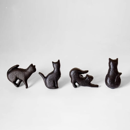 Cat Drawer Knobs, Antique Black, Rustic Hardware, Cast Iron
