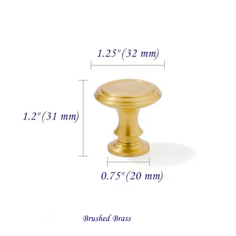 Brass Cabinet Knob, Dresser Drawer Pull, Gold Chrome Antique Bronze, MCM Kitchen Hardware