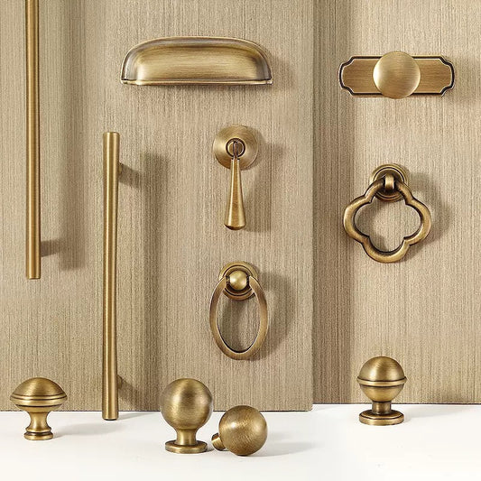 Assorted antique bronze brass appliance pulls 