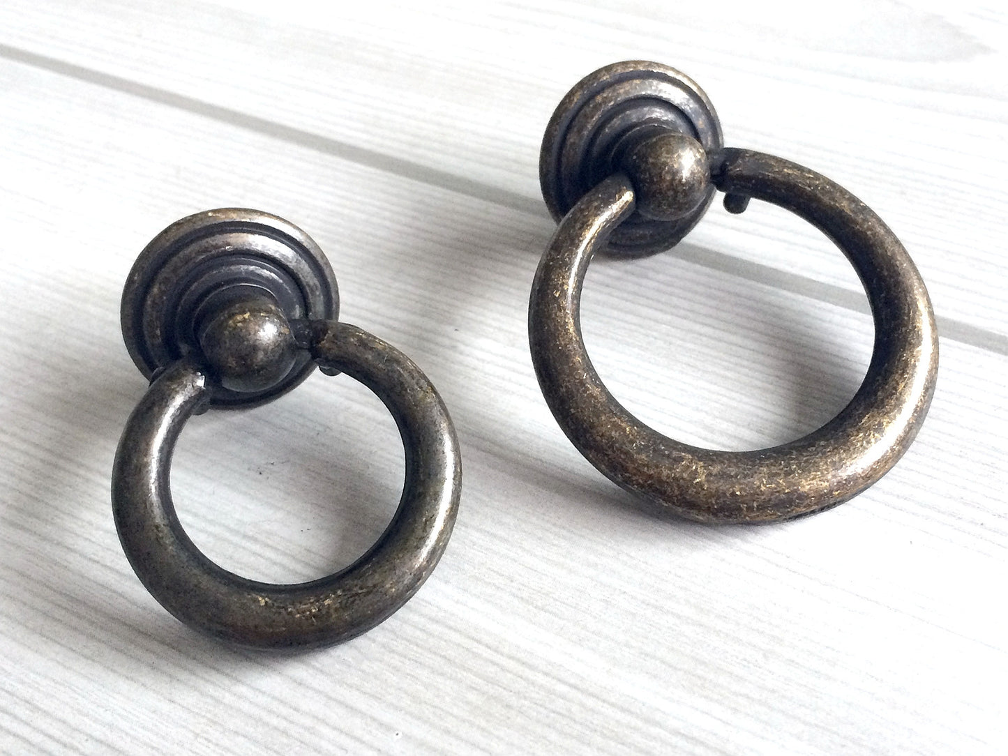 Dark Antique Bronze Ring Knobs