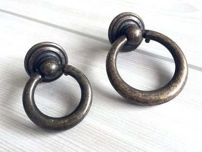 Dark Antique Bronze Ring Knobs