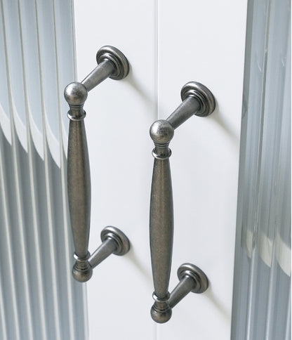Rustic farmhouse style antique silver cupboard handles 