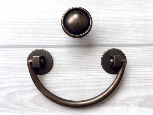 Poignées de tiroir à tirette de commode de 7,6 cm, bronze antique, entraxes de 76 mm