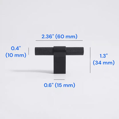 Knurled Cabinet Bar Pulls 96 128 224 320 mm, Brass / Matte Black, Sleek Modern Kitchen Hardware