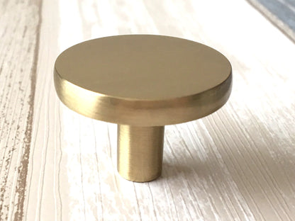 3.5" Brushed Gold Cup Drawer Pull and Circle Knob, Modern Kitchen Cabinet Hardware