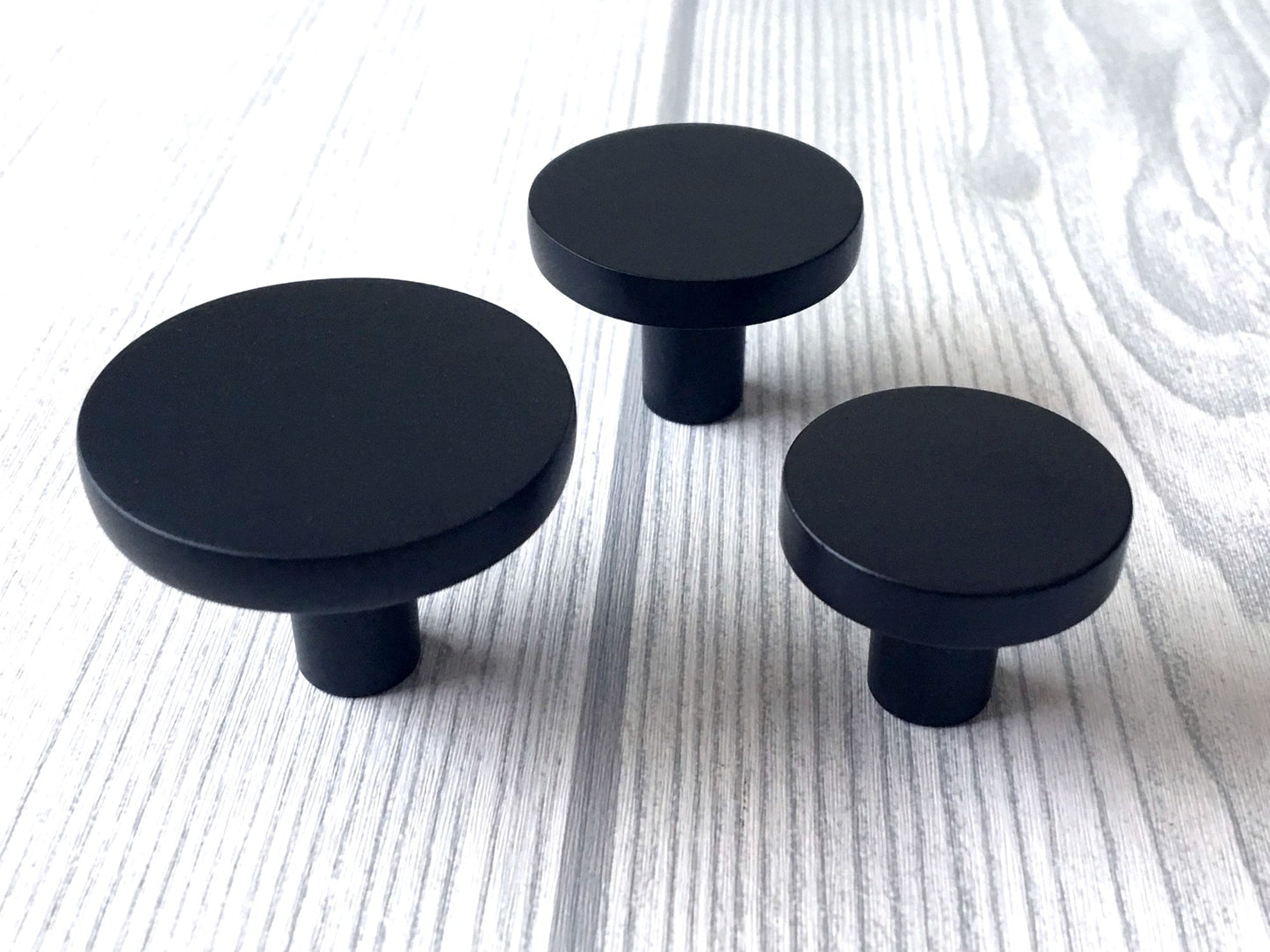 Matte Black Disc Drawer Knob -  Modern Kitchen Hardware