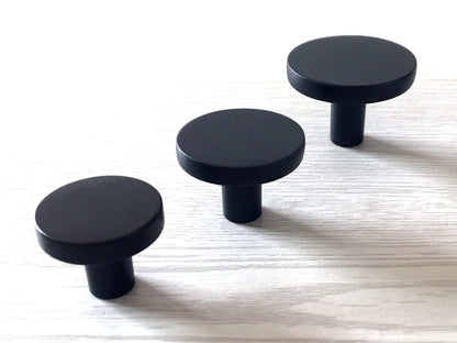 Matte Black Disc Drawer Knob -  Modern Kitchen Hardware
