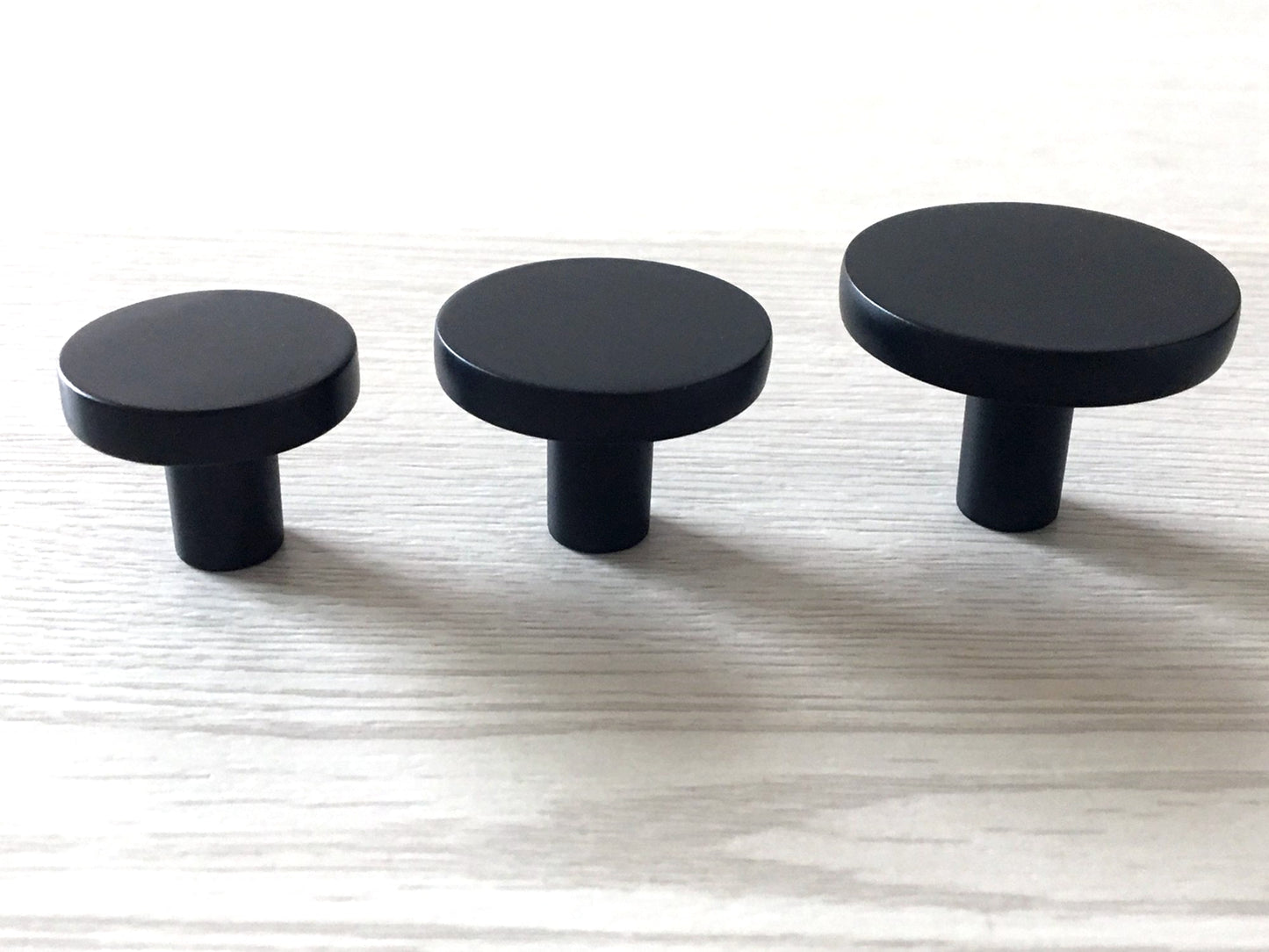 Matte Black Disc Drawer Knob -  Modern Kitchen Hardware