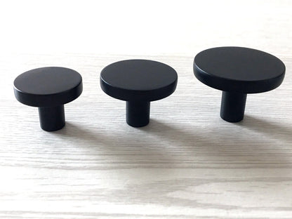 Matte Black Disc Drawer Knob -  Modern Kitchen Hardware