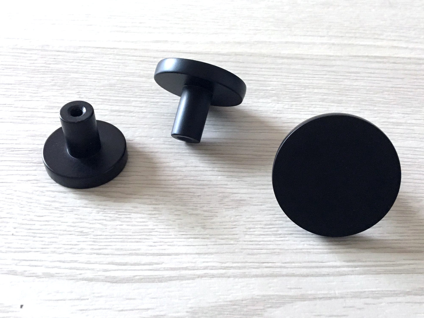 Matte Black Disc Drawer Knob -  Modern Kitchen Hardware