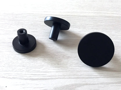 Matte Black Disc Drawer Knob -  Modern Kitchen Hardware