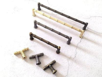 Bamboo Drawer Pulls Cabinet Handle Lynns Hardware 96 128 192 mm Holes